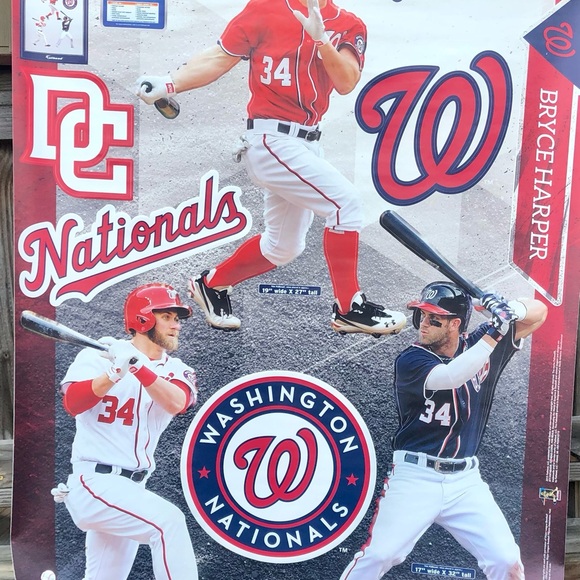 Fathead Wall Cling • Bryce Harper • Washington Nationals• New in Box • Reusable - Picture 3 of 9
